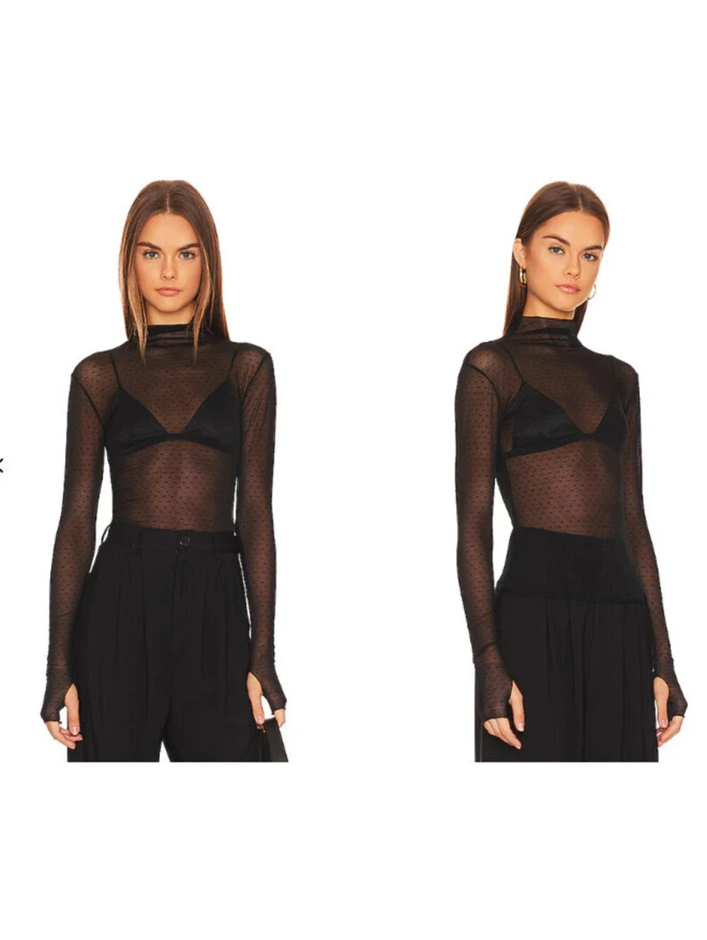 Free People Intimately On the Dot Layering Top black size M NWT